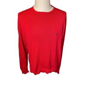POLO RALPH LAUREN Men’s XXL 100% Cotton Heavy Knit Red Sweater
